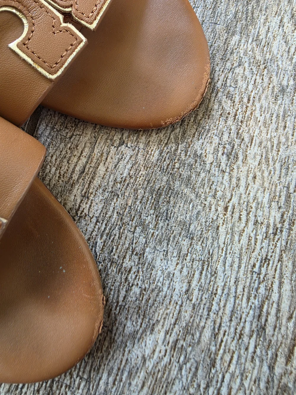 Tory Burch Ines Women's Brown Leather Slide Sandals Sz 8.5